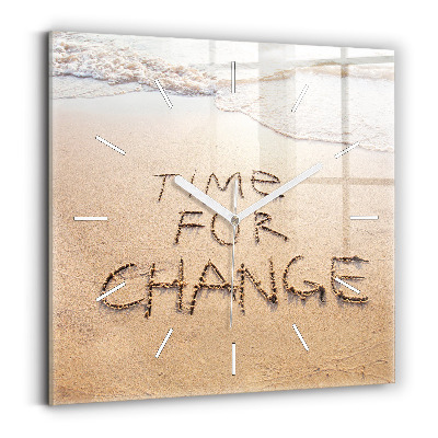 Square wall clock Beach Quote