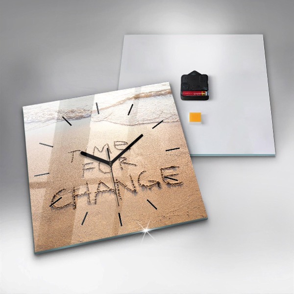 Square wall clock Beach Quote