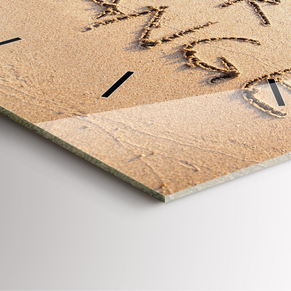 Square wall clock Beach Quote