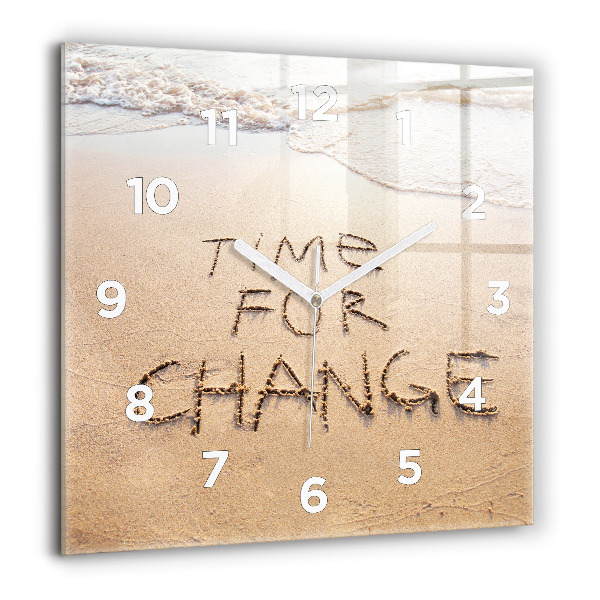 Square wall clock Beach Quote