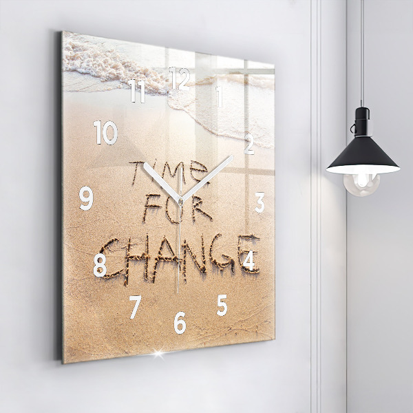 Square wall clock Beach Quote