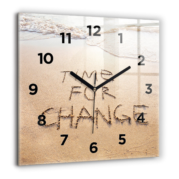Square wall clock Beach Quote