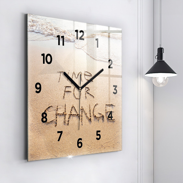 Square wall clock Beach Quote
