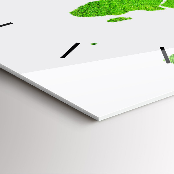 Square wall clock Green grass map