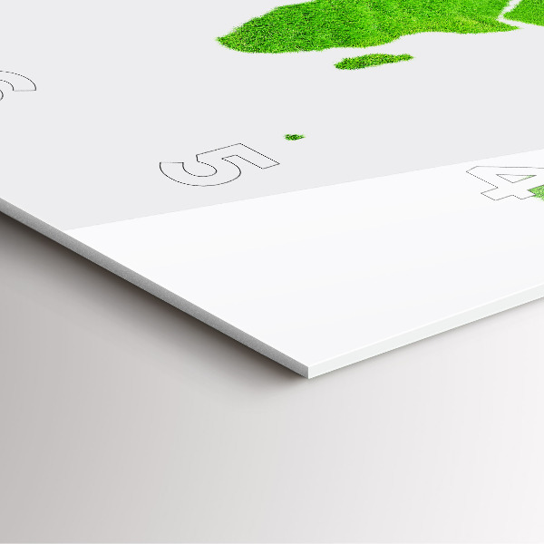 Square wall clock Green grass map