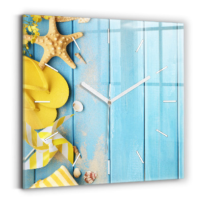 Square wall clock Beach accessories and boards