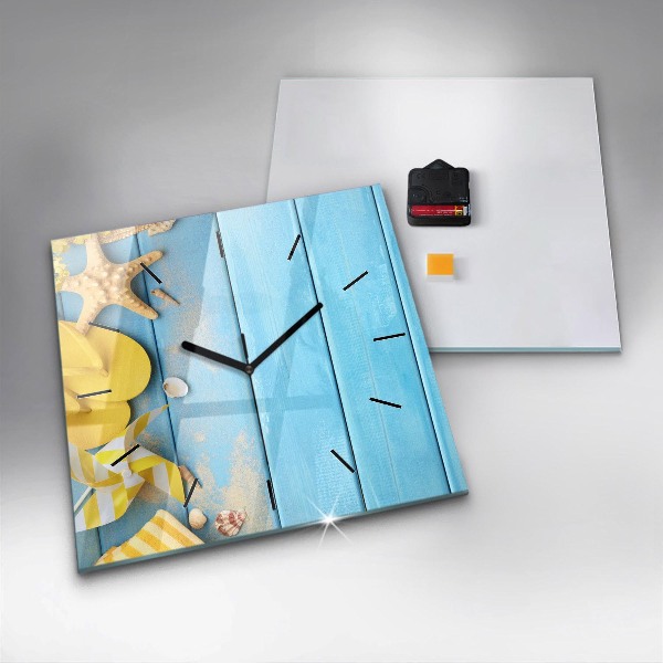 Square wall clock Beach accessories and boards