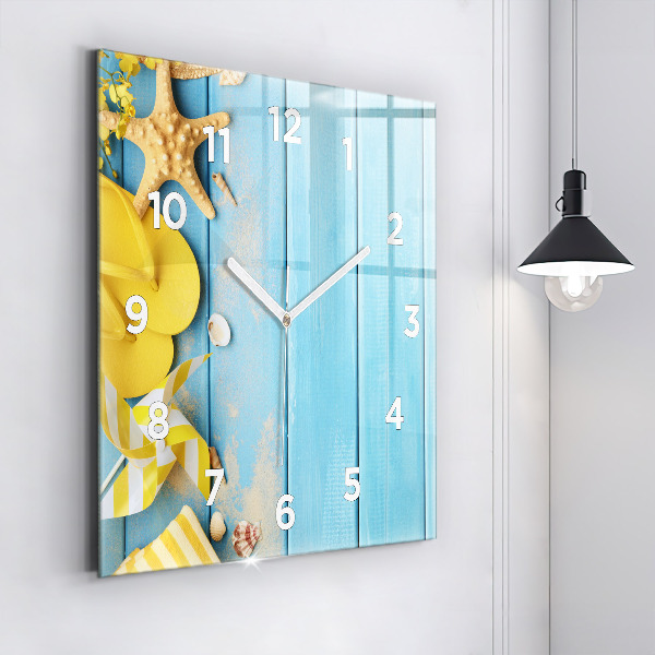 Square wall clock Beach accessories and boards