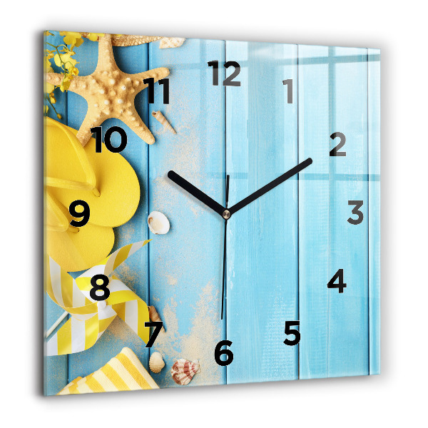 Square wall clock Beach accessories and boards