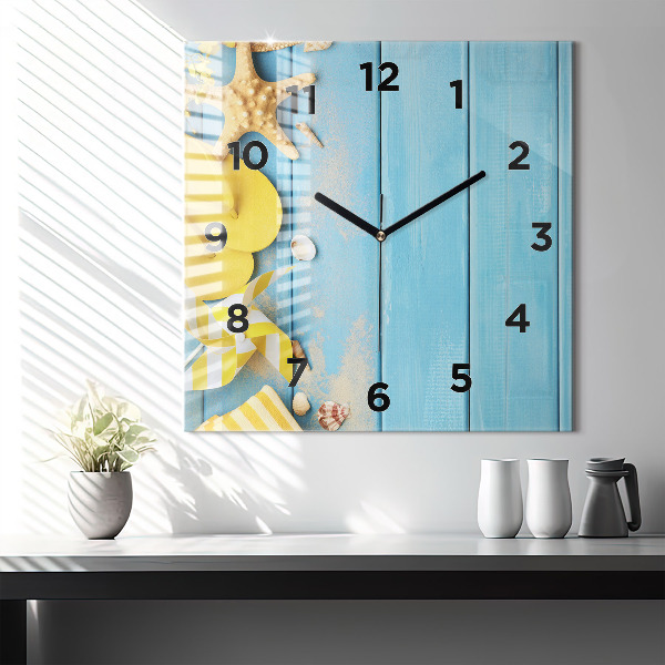 Square wall clock Beach accessories and boards