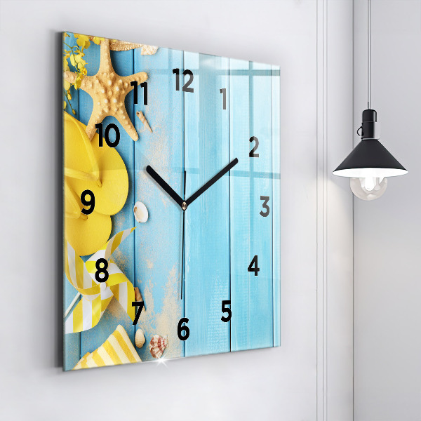 Square wall clock Beach accessories and boards