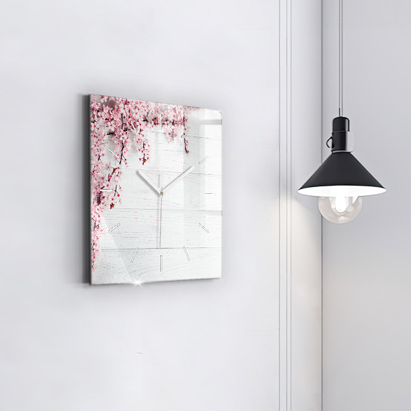 Square wall clock Spring flowers