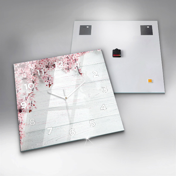 Square wall clock Spring flowers