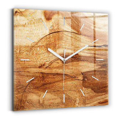 Square wall clock Wood texture