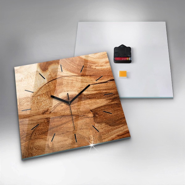 Square wall clock Wood texture