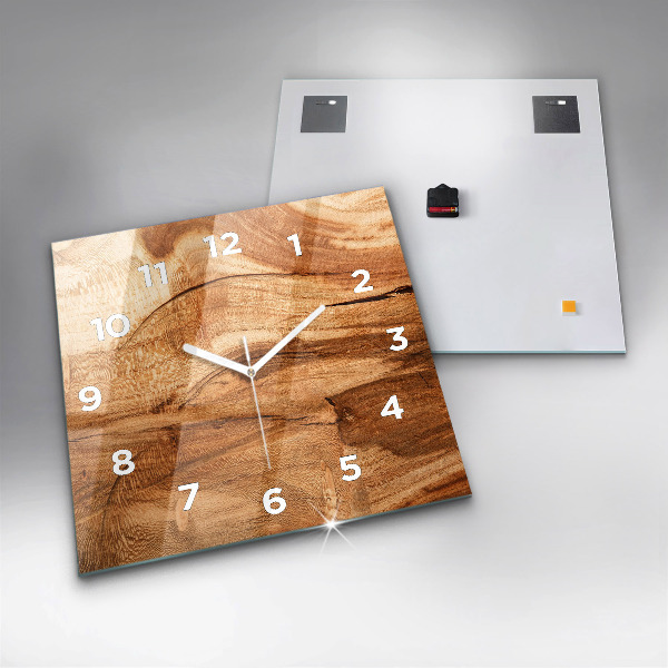 Square wall clock Wood texture
