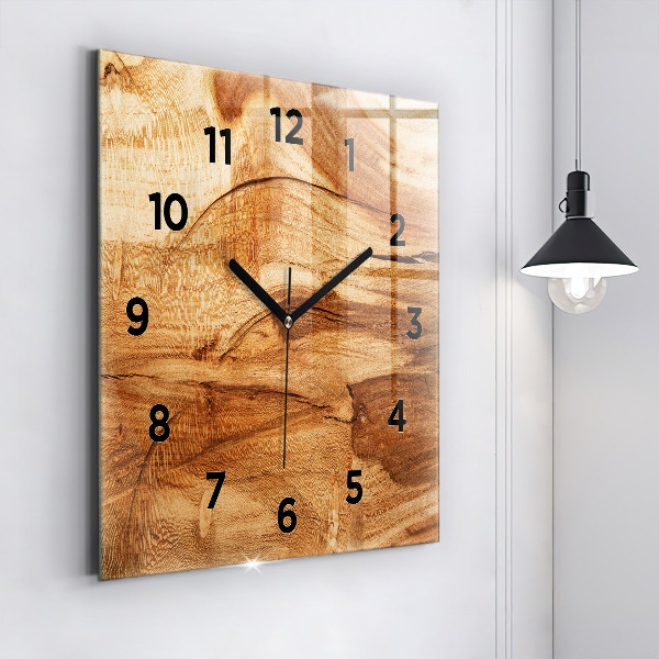 Square wall clock Wood texture