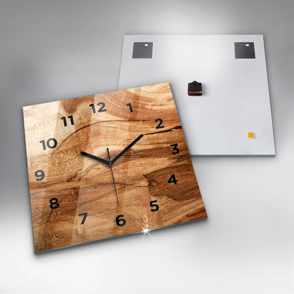 Square wall clock Wood texture