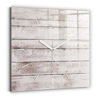 Square wall clock Light wood planks