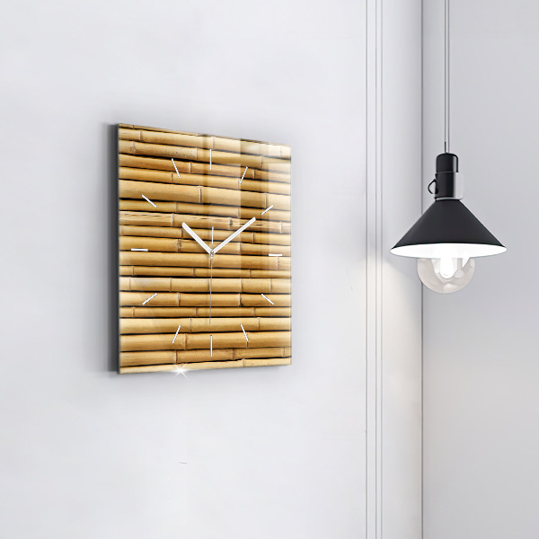 Square wall clock Bamboo sticks