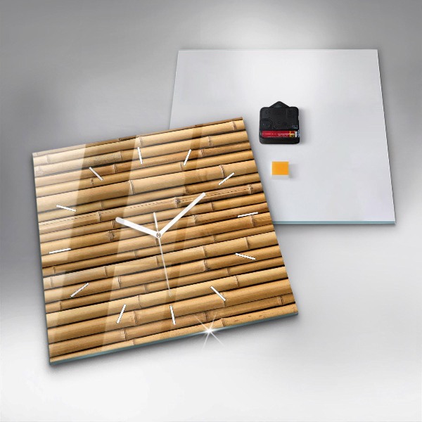 Square wall clock Bamboo sticks