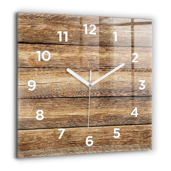 Square wall clock Wooden boards