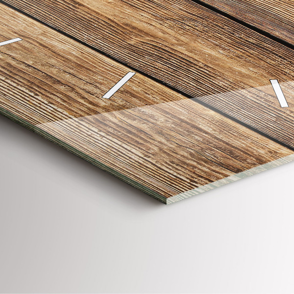 Square wall clock Wooden boards