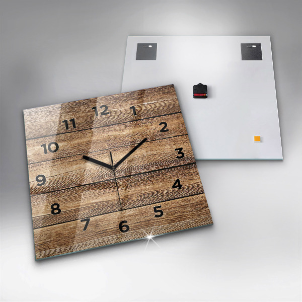Square wall clock Wooden boards