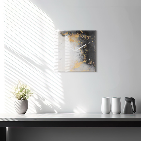 Square wall clock Artistic marble