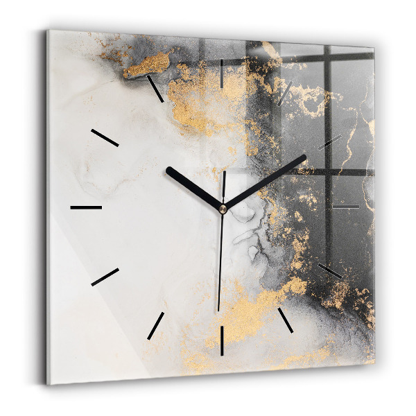 Square wall clock Artistic marble