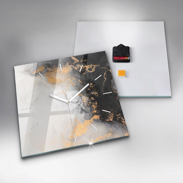 Square wall clock Artistic marble
