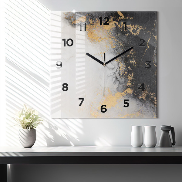 Square wall clock Artistic marble