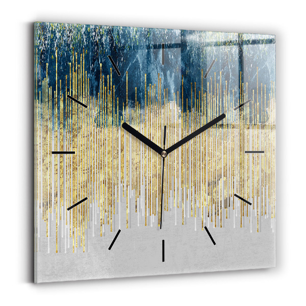 Square wall clock Decorative pattern and gold