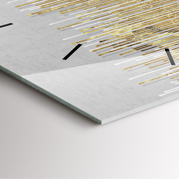 Square wall clock Decorative pattern and gold