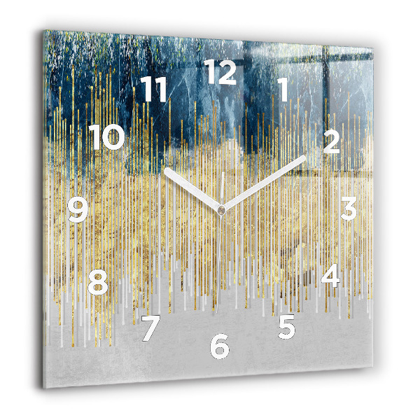 Square wall clock Decorative pattern and gold