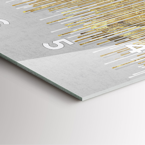 Square wall clock Decorative pattern and gold