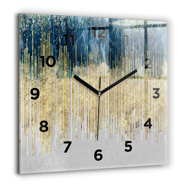 Square wall clock Decorative pattern and gold