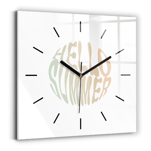 Square wall clock Hello Summer!
