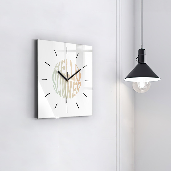 Square wall clock Hello Summer!