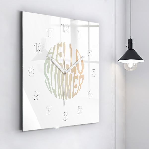 Square wall clock Hello Summer!