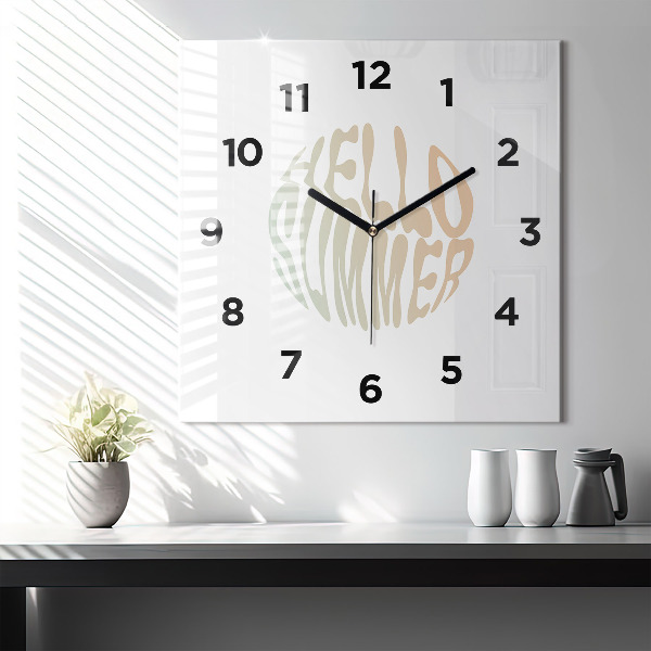 Square wall clock Hello Summer!