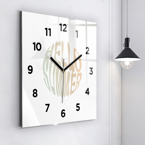 Square wall clock Hello Summer!