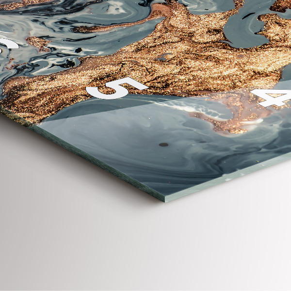 Square wall clock Marble gold abstract