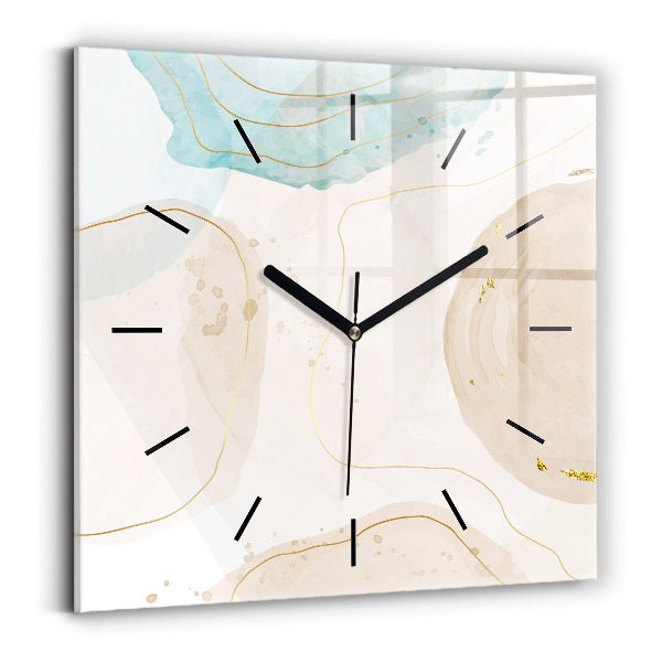 Square wall clock Watercolor stains