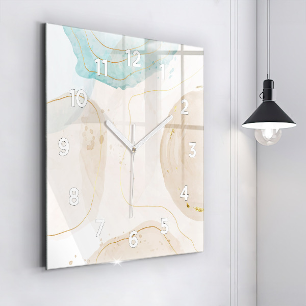 Square wall clock Watercolor stains