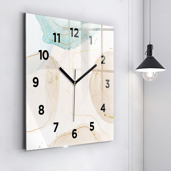 Square wall clock Watercolor stains