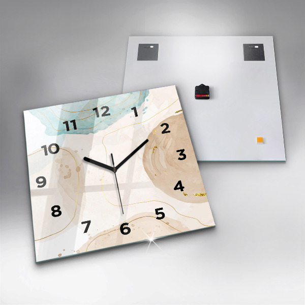 Square wall clock Watercolor stains