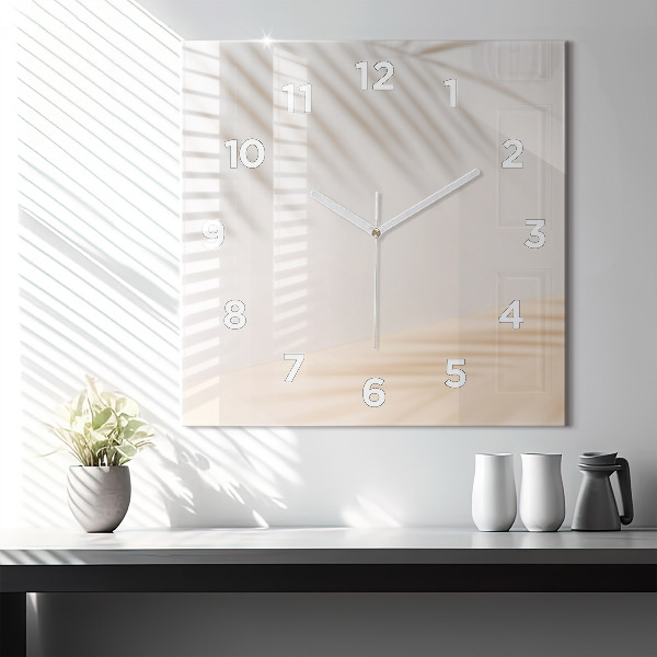 Square wall clock Creamy abstraction