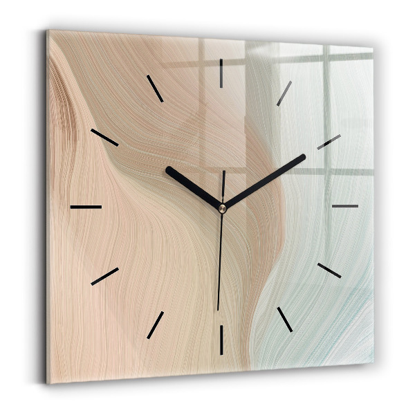 Square wall clock Wave abstraction
