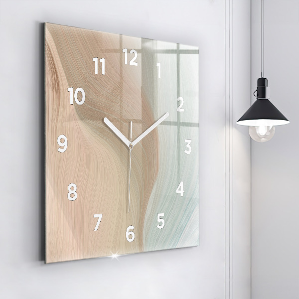 Square wall clock Wave abstraction